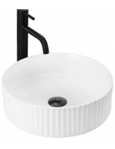 rund håndvask vask bordmonteret bordplade keramik badeværelse