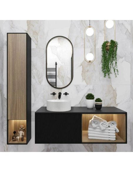 rund håndvask vask bordmonteret bordplade keramik badeværelse