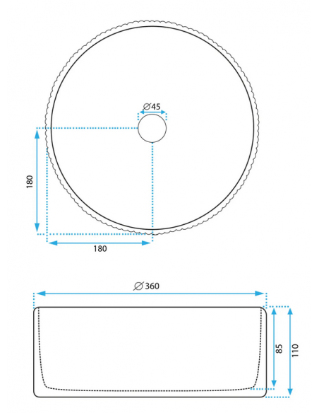 rund håndvask vask bordmonteret bordplade keramik badeværelse