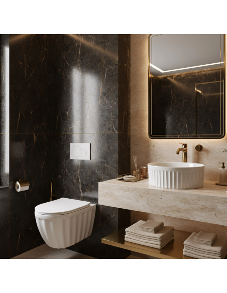 rund håndvask vask bordmonteret bordplade keramik badeværelse