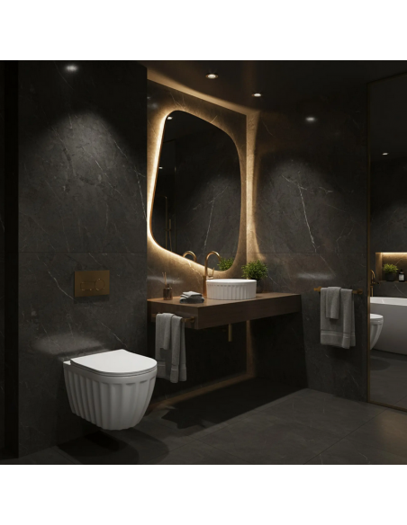 rund håndvask vask bordmonteret bordplade keramik badeværelse