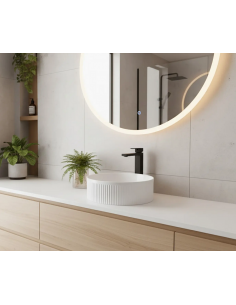 rund håndvask vask bordmonteret bordplade keramik badeværelse 2