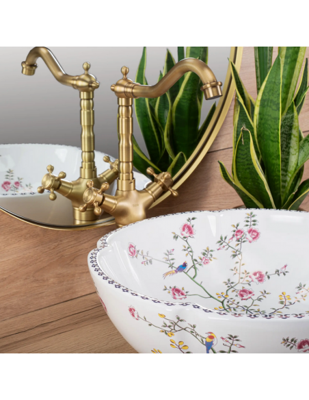 rund håndvask vask bordmonteret bordplade keramik badeværelse