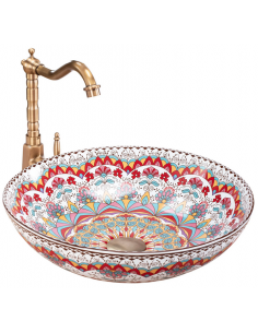 rund håndvask vask bordmonteret bordplade keramik badeværelse