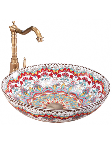 rund håndvask vask bordmonteret bordplade keramik badeværelse