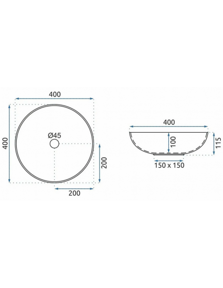rund håndvask vask bordmonteret bordplade keramik badeværelse