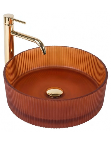 rund håndvask vask bordmonteret bordplade badeværelse glas