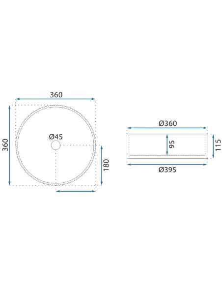 rund håndvask vask bordmonteret bordplade badeværelse glas
