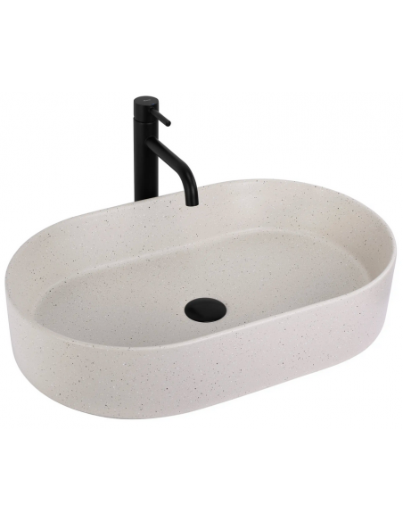 oval håndvask vask bordmonteret bordplade keramik badeværelse