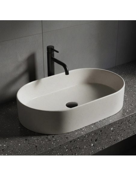 oval håndvask vask bordmonteret bordplade keramik badeværelse