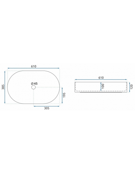 oval håndvask vask bordmonteret bordplade keramik badeværelse