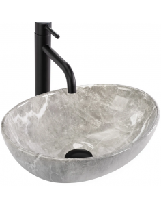 oval håndvask vask bordmonteret bordplade keramik badeværelse