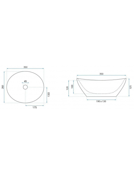 oval håndvask vask bordmonteret bordplade keramik badeværelse