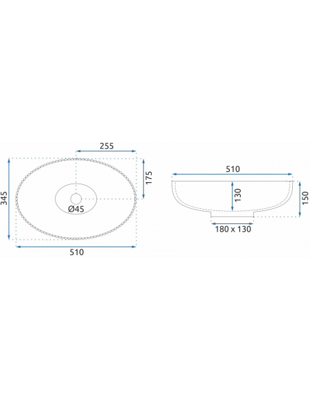oval håndvask vask bordmonteret bordplade badeværelse glas
