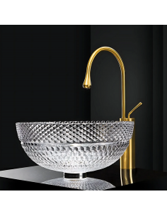 rund håndvask vask bordmonteret bordplade badeværelse glas 2