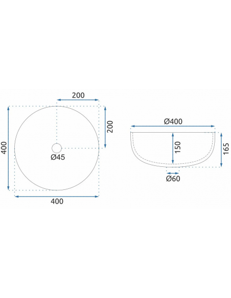 rund håndvask vask bordmonteret bordplade badeværelse glas