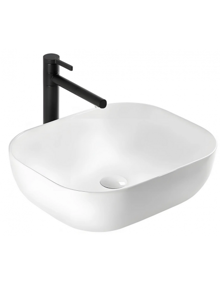 håndvask vask bordmonteret bordplade keramik badeværelse hvid