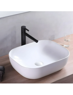 håndvask vask bordmonteret bordplade keramik badeværelse hvid 2