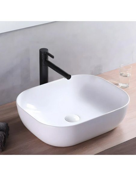 håndvask vask bordmonteret bordplade keramik badeværelse hvid