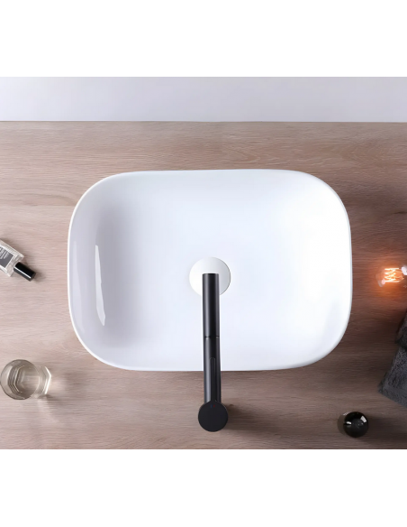 håndvask vask bordmonteret bordplade keramik badeværelse hvid