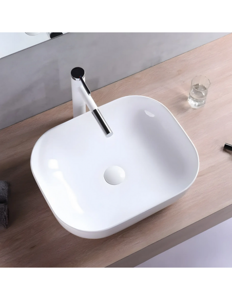 håndvask vask bordmonteret bordplade keramik badeværelse hvid