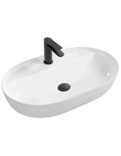 håndvask vask bordmonteret bordplade keramik badeværelse hvid