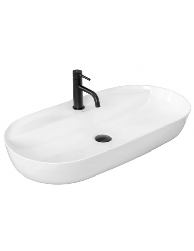 håndvask vask bordmonteret bordplade keramik badeværelse hvid