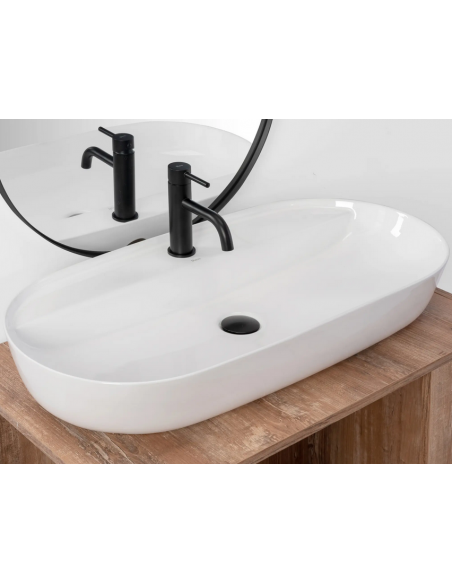 håndvask vask bordmonteret bordplade keramik badeværelse hvid