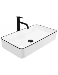 håndvask vask bordmonteret bordplade keramik badeværelse hvid