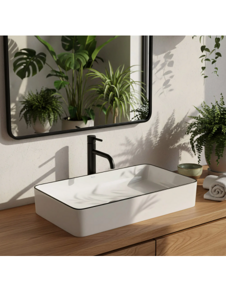 håndvask vask bordmonteret bordplade keramik badeværelse hvid