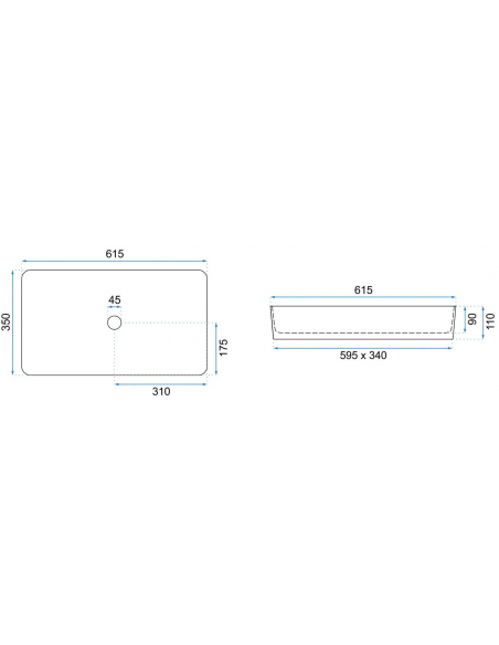håndvask vask bordmonteret bordplade keramik badeværelse hvid