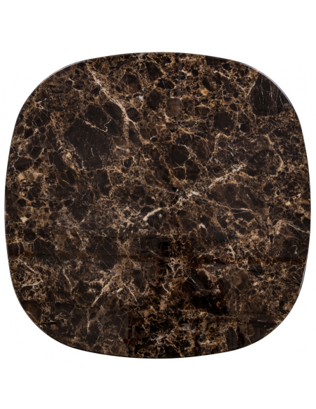 rundt sofabord brun træ marmor look keramik design moderne stort