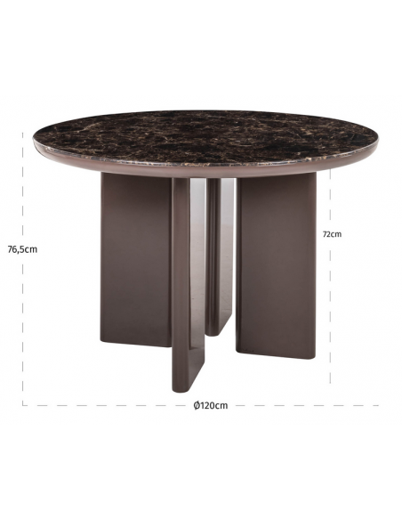 rundt spisebord 120 marmor design brun runde marmorlook