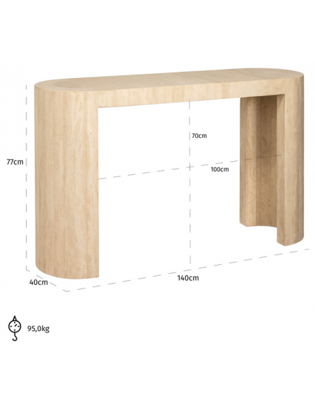 konsolbord konsol entrebord afsætningsbord entremøbler sten travertin marmor