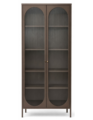 vitrineskab vitrine skab design moderne brun køkkenskab alrum opbevaring stue