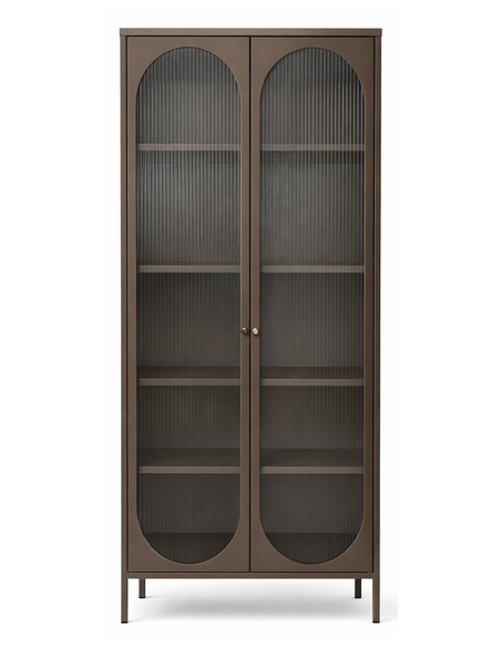vitrineskab vitrine skab design moderne brun køkkenskab alrum opbevaring stue