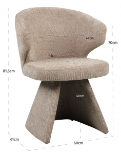 spisebordsstol armlæn stof moderne brun design 2