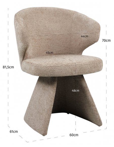 spisebordsstol armlæn stof moderne brun design