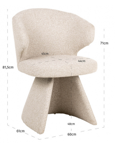 spisebordsstol armlæn stof moderne beige design 2