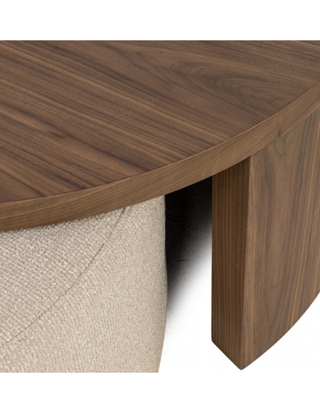 rundt sofabord valnød træ design moderne stort