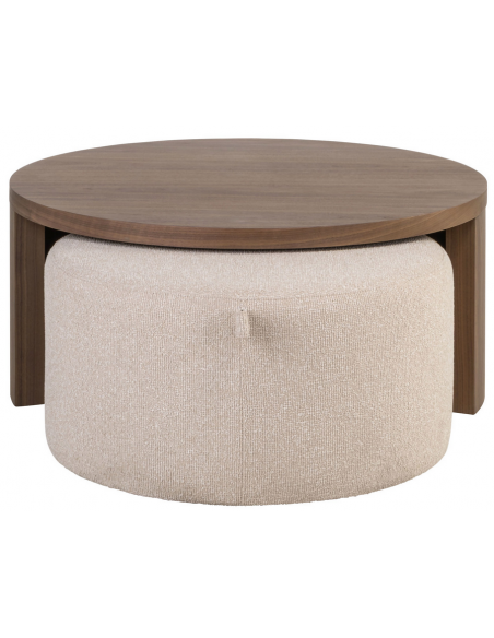 rundt sofabord valnød træ design moderne stort