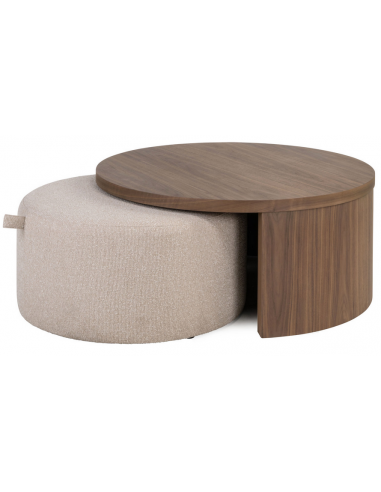 rundt sofabord valnød træ design moderne stort