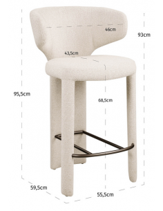 moderne barstol stof design køkkenø høj køkken beige 2