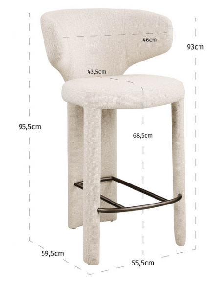 moderne barstol stof design køkkenø høj køkken beige