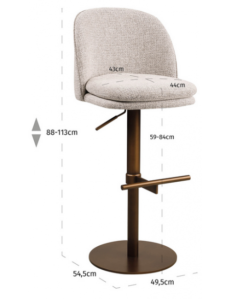 moderne barstol stof design køkkenø høj køkken