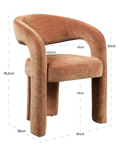 spisebordsstol med armlæn stof tekstil brun rødbrun mokka design moderne