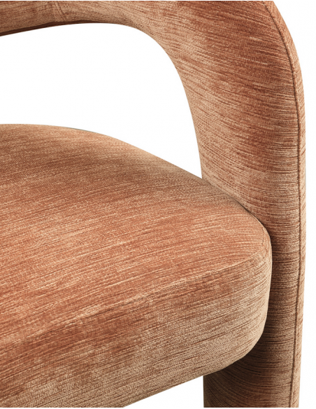 spisebordsstol med armlæn stof tekstil brun rødbrun mokka design moderne