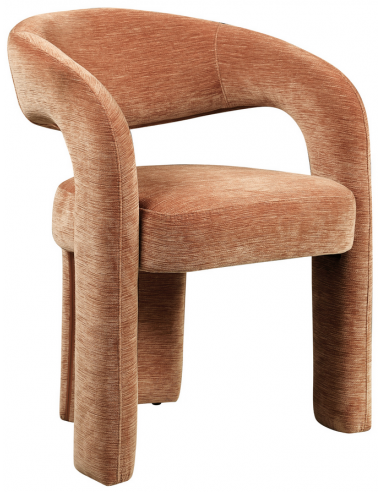 spisebordsstol med armlæn stof tekstil brun rødbrun mokka design moderne