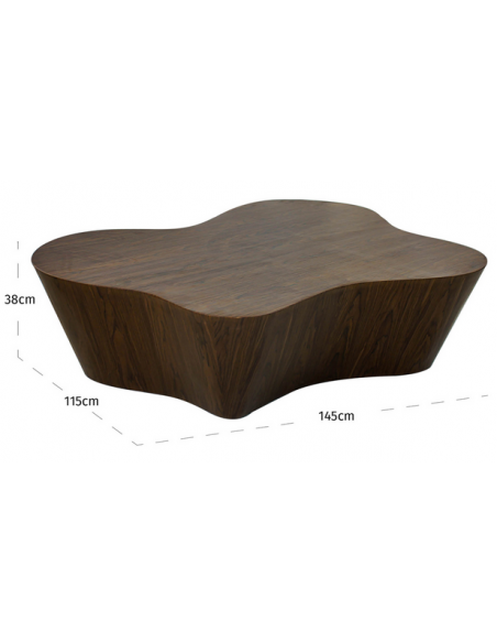 organisk sofabord valnød træ design moderne stort