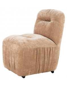 spisebordsstol hjul beige moderne stof design drejbar drejefunktion 2